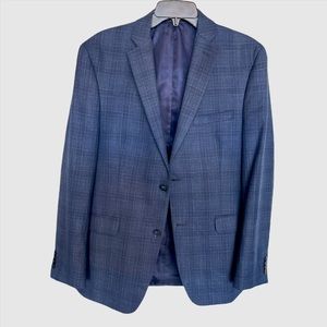 Alfani Men's Slim-Fit Navy Blue Plaid Suit Jacket